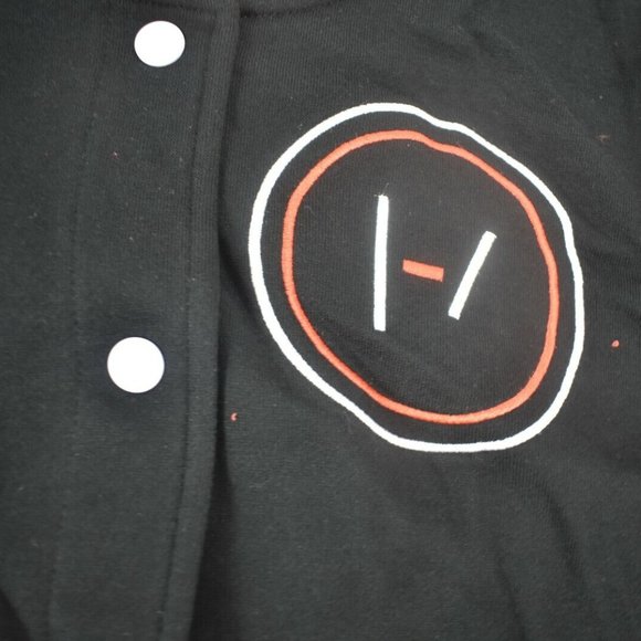 Twenty One Pilots Juniors Blurry Face Logo Varsity Jacket New 2XL - Picture 4 of 7